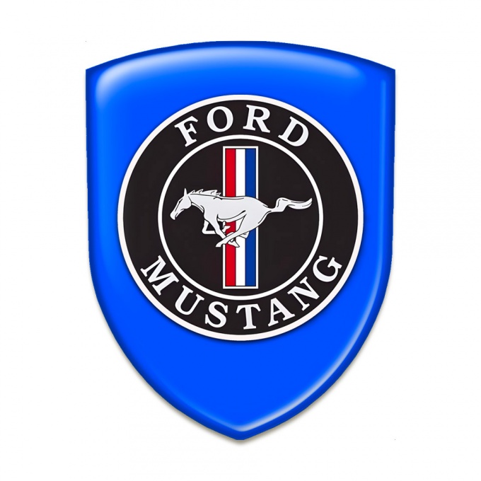 Ford Mustang Tuning Emblem Stylish Blue Print Style 