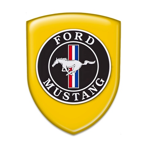 Ford Mustang Self Adhesive Car logo Emblem Yellow Print 