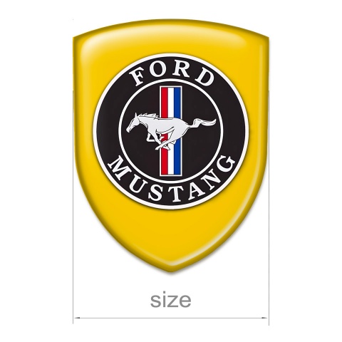 Ford Mustang Self Adhesive Car logo Emblem Yellow Print 