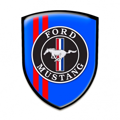 Ford Mustang Silicone Car Decal Badge Blue Print Red Lines design 