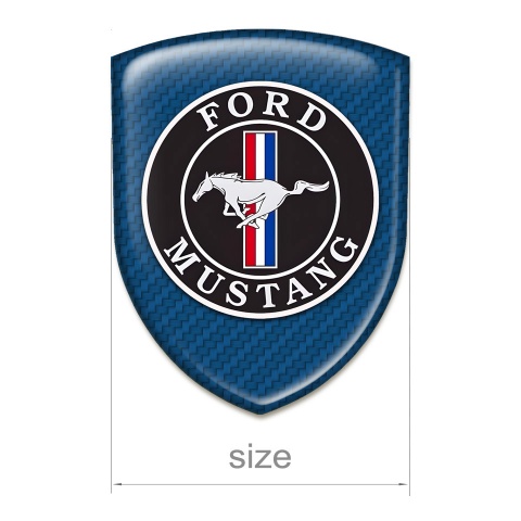 Ford Mustang Auto Emblem Premium Quality Navy Blue Carbon Design 