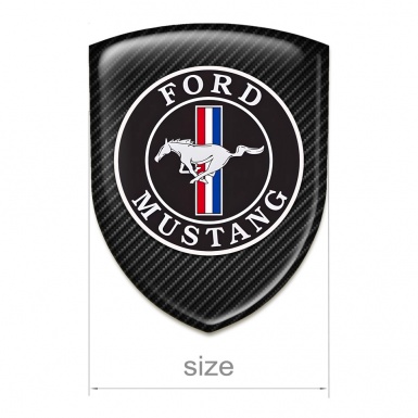 Ford Mustang Logo Emblem High End Black Carbon Design 
