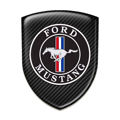 Ford Mustang Logo Emblem High End Black Carbon Design 