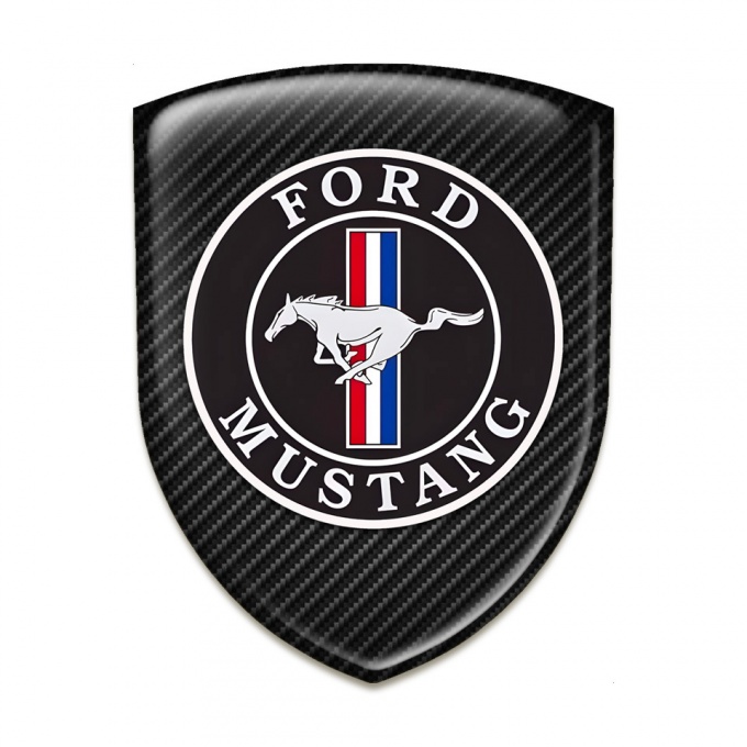 Ford Mustang Logo Emblem High End Black Carbon Design 