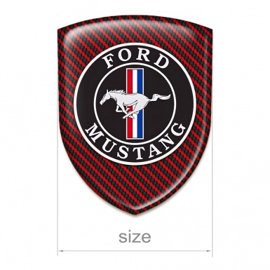 Ford Mustang Tuning Emblem Red Carbon Style 