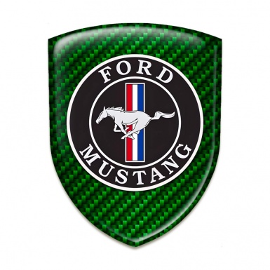 Ford Mustang Self Adhesive Emblem Logo Green Carbon Design 