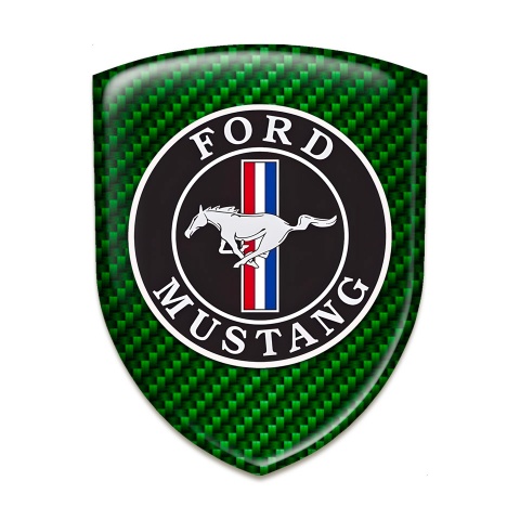 Ford Mustang Self Adhesive Emblem Logo Green Carbon Design 