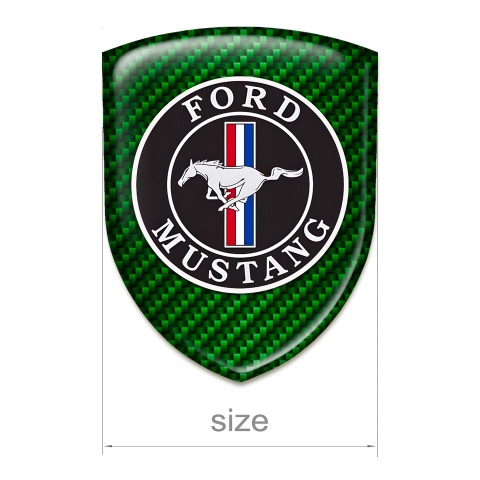 Ford Mustang Self Adhesive Emblem Logo Green Carbon Design 