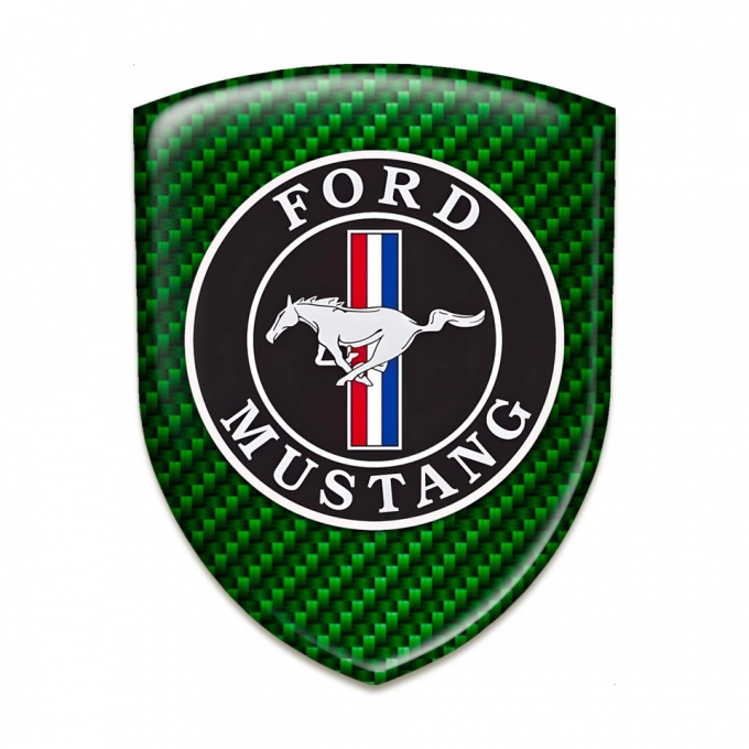 Ford Mustang Self Adhesive Emblem Logo Green Carbon Design 
