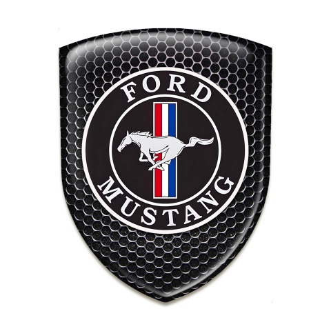 Ford Mustang Domed Emblem Perforated Steel Design 