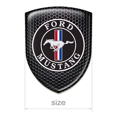 Ford Mustang Domed Emblem Perforated Steel Design 