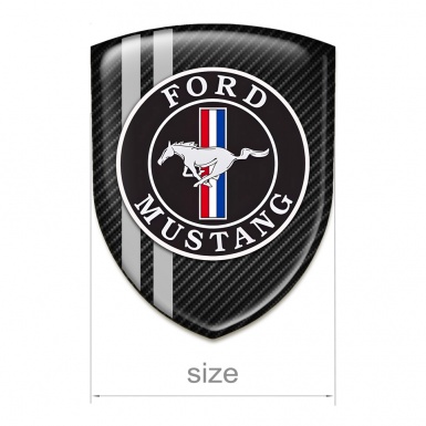 Ford Mustang Emblem Exterior Black Carbon with Grey Lines Style 