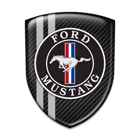 Ford Mustang Emblem Exterior Black Carbon with Grey Lines Style 