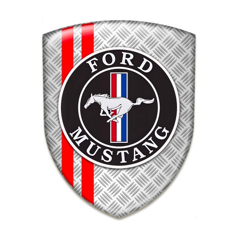 Ford Mustang Tuning Emblem Mesh Effekt with Red Lines Pattern 