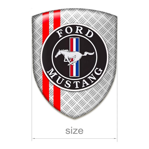 Ford Mustang Tuning Emblem Mesh Effekt with Red Lines Pattern 
