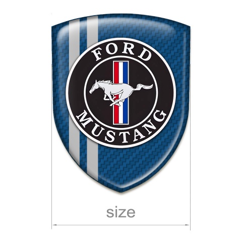 Ford Mustang Car Accessories Badge Navy Blue with Grey Lines Pattern 