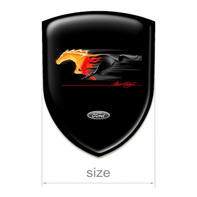 Ford Mustang Self Adhesive Car logo Emblem Black base New Logo Style 