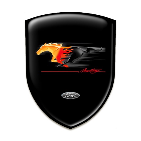 Ford Mustang Self Adhesive Car logo Emblem Black base New Logo Style 