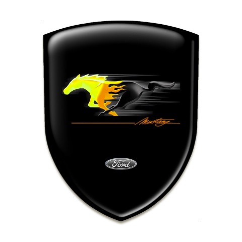 Ford Mustang Car Interior Badge  Black Base New Logo style 