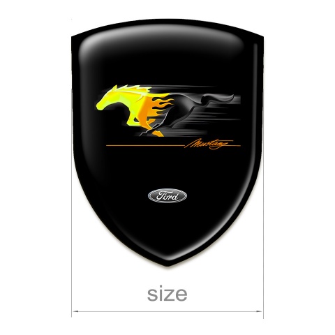 Ford Mustang Car Interior Badge  Black Base New Logo style 