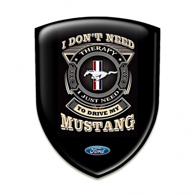 Ford Mustang Silicone Badge Premium Quality Black Base Fan logo Style 