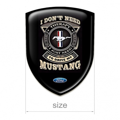 Ford Mustang Silicone Badge Premium Quality Black Base Fan logo Style 