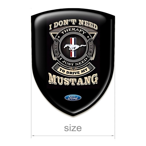 Ford Mustang Silicone Badge Premium Quality Black Base Fan logo Style 