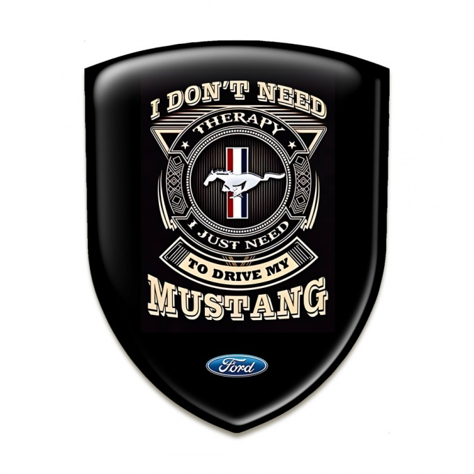 Ford Mustang Silicone Badge Premium Quality Black Base Fan logo Style 