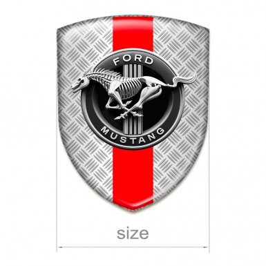 Ford Mustang Resin Sticker Mesh Base Red Ribbon Style 