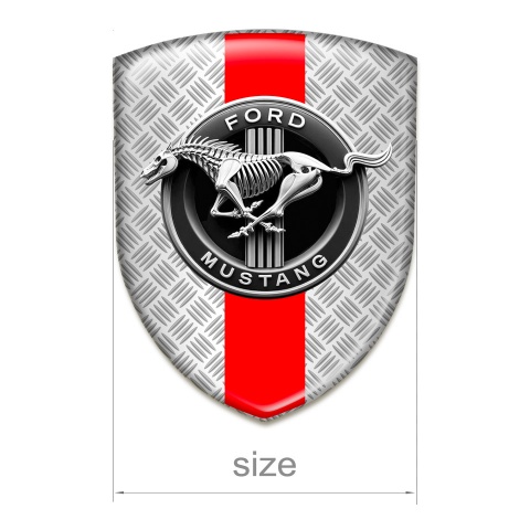 Ford Mustang Resin Sticker Mesh Base Red Ribbon Style 