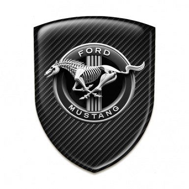 Ford Mustang Emblem Interior Black Carbon Base Horse Skeleton Logo 