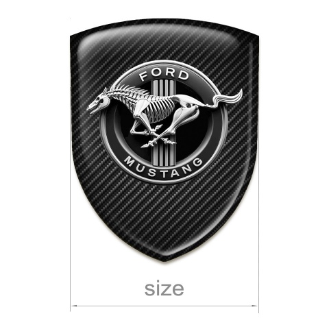 Ford Mustang Emblem Interior Black Carbon Base Horse Skeleton Logo 