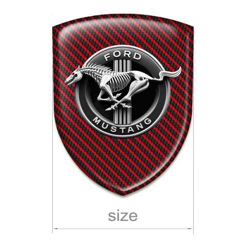 Ford Mustang Tuning Emblem Red Carbon Logo Horse Skeleton 