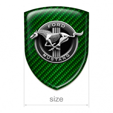 Ford Mustang Car Accessories Badge Green Carbon with Logo Horse Skeleton