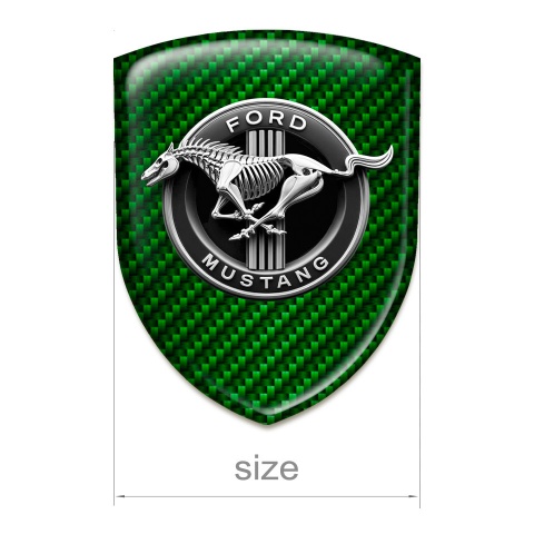 Ford Mustang Car Accessories Badge Green Carbon with Logo Horse Skeleton