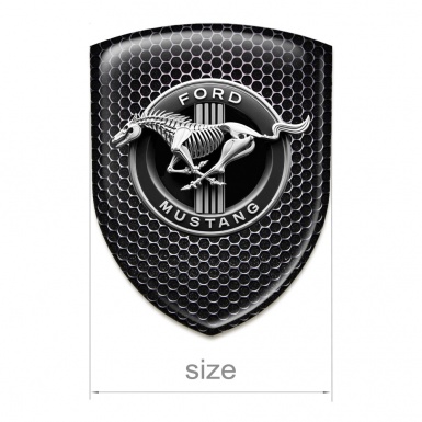 Ford Mustang Self Adhesive Car logo Emblem Perforated Steel base Horse Skeleton Logo 