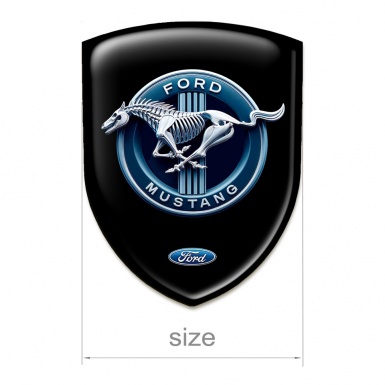 Ford Mustang Car Interior Badge Black Background Blue logo Circle 