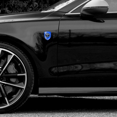 Ford Mustang Auto Emblem Blue Prnt Grey Lines Blue Logo Circle