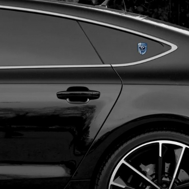 Ford Mustang Emblem Badge Logo Navy Blue Carbon and Blue Logo Circle