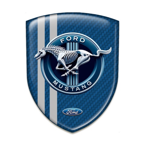 Ford Mustang Emblem Badge Logo Navy Blue Carbon and Blue Logo Circle