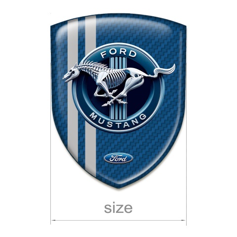 Ford Mustang Emblem Badge Logo Navy Blue Carbon and Blue Logo Circle