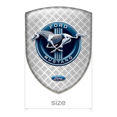 Ford Mustang Tuning Emblem Grey Mesh Base Blue Logo Circle