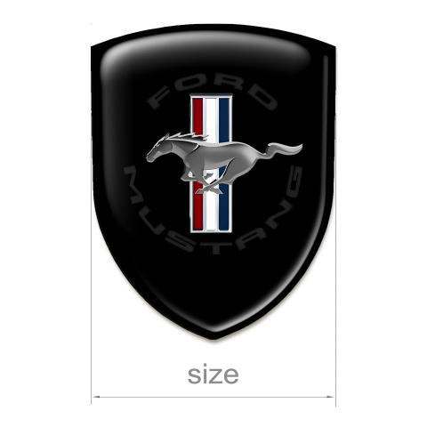 Ford Mustang Self Adhesive Emblem Logo Black Background Grey Horse Style 