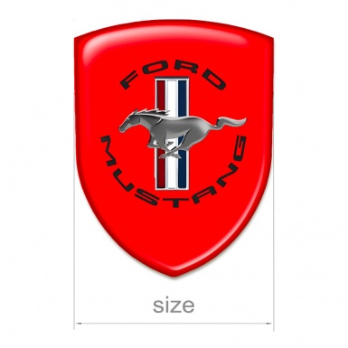 Ford Mustang Silicone Emblem Red Background Classic Style 
