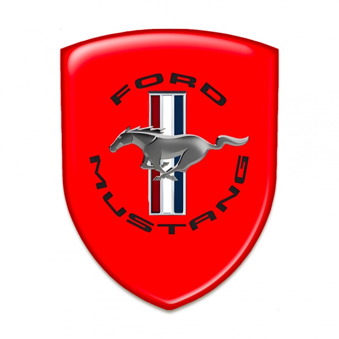 Ford Mustang Silicone Emblem Red Background Classic Style 