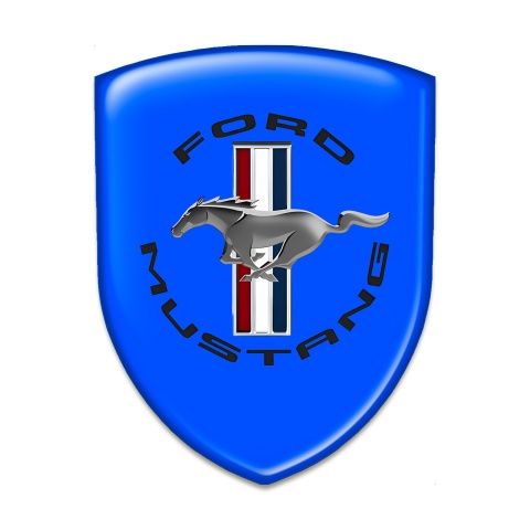 Ford Mustang Silicone Emblem Blue Warp Classic Style 
