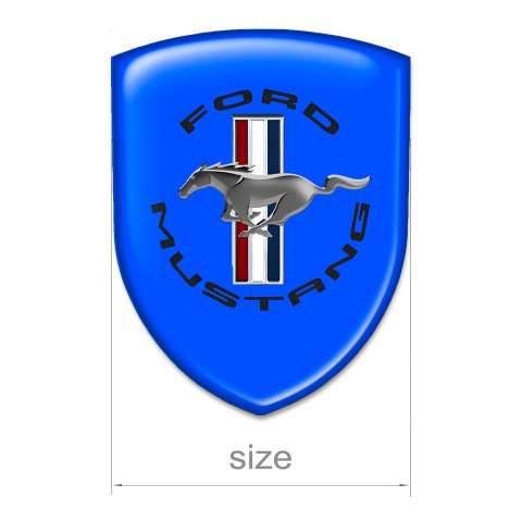 Ford Mustang Silicone Emblem Blue Warp Classic Style 