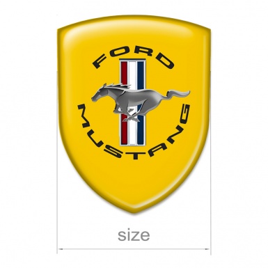 Ford Mustang Resin Sticker Yellow print Classic Logo 