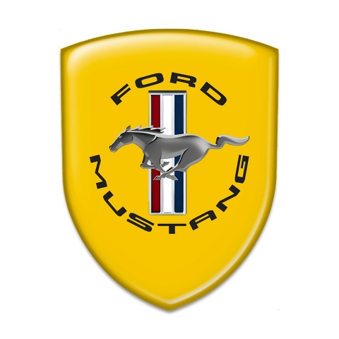 Ford Mustang Resin Sticker Yellow print Classic Logo 