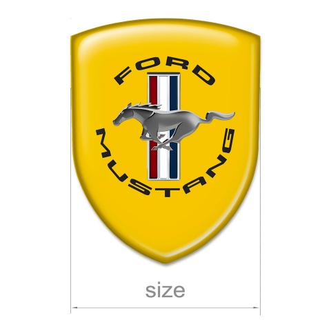 Ford Mustang Resin Sticker Yellow print Classic Logo 
